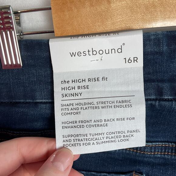 Westbound Womens The High Rise Skinny Jeans Dark Wash 16 Regular NWT - Picture 11 of 16